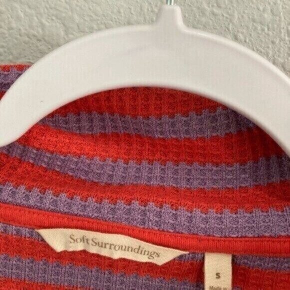 Soft Surroundings Thermal Boho Lagenlook Colorful Twee Button Long Stretch Top - Picture 4 of 6